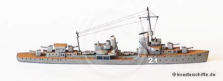 K&ouml;ster-Modell Zerst&ouml;rer 1625 tons
